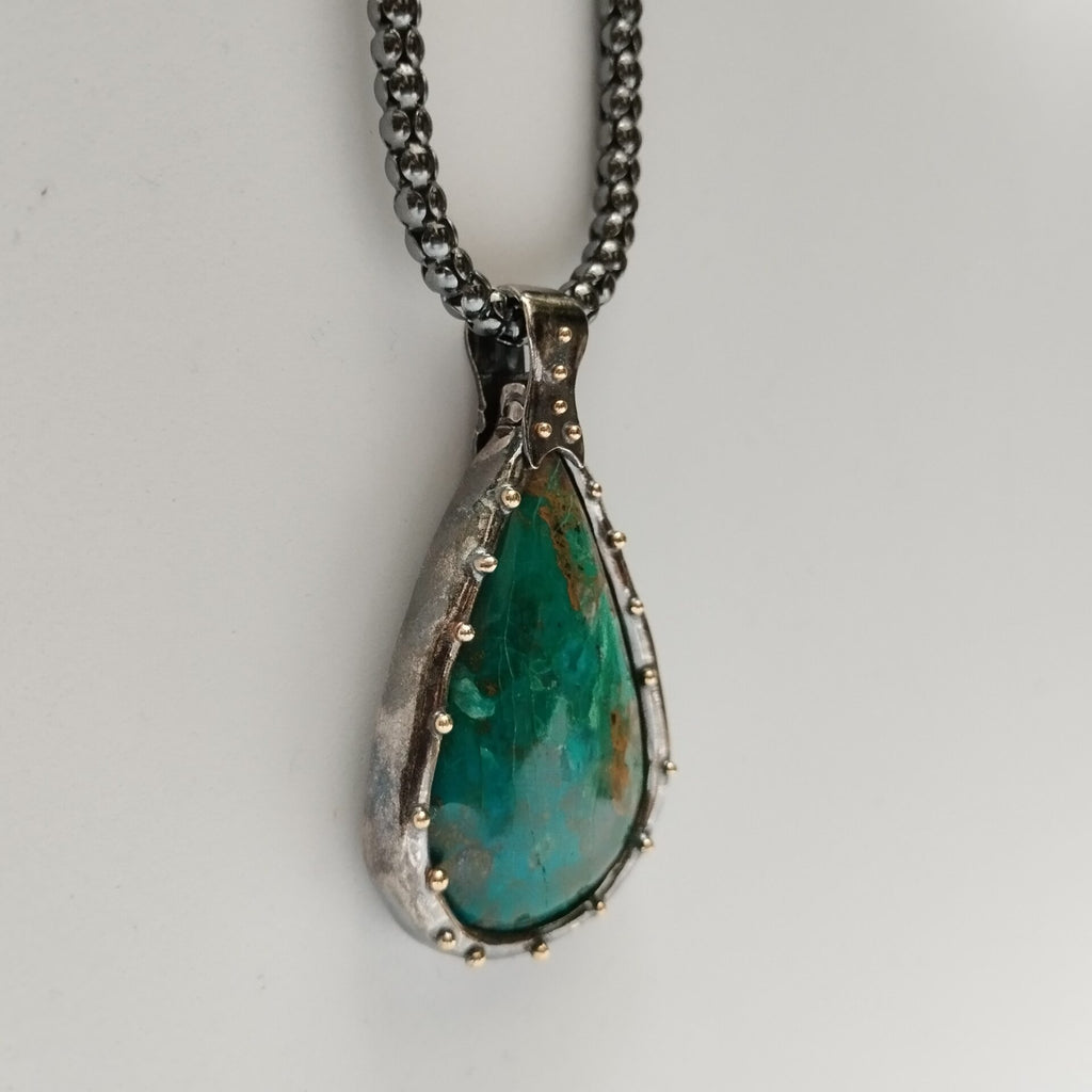 COLGANTE HEFESTO CRISOCOLA PERA