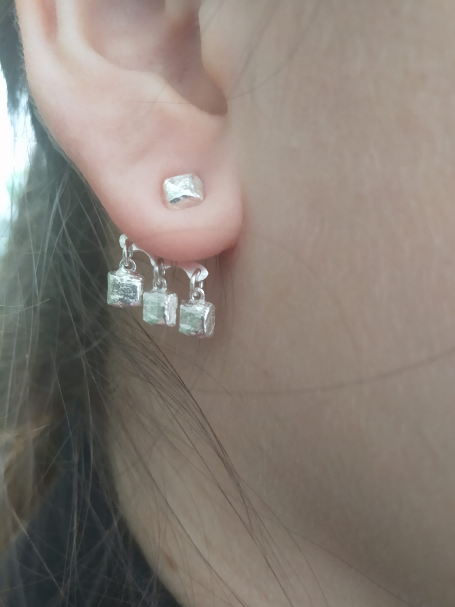 Pendientes Basic cuadrado triple