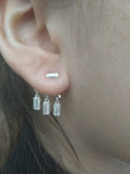 Pendientes Basic medio cilindro triple